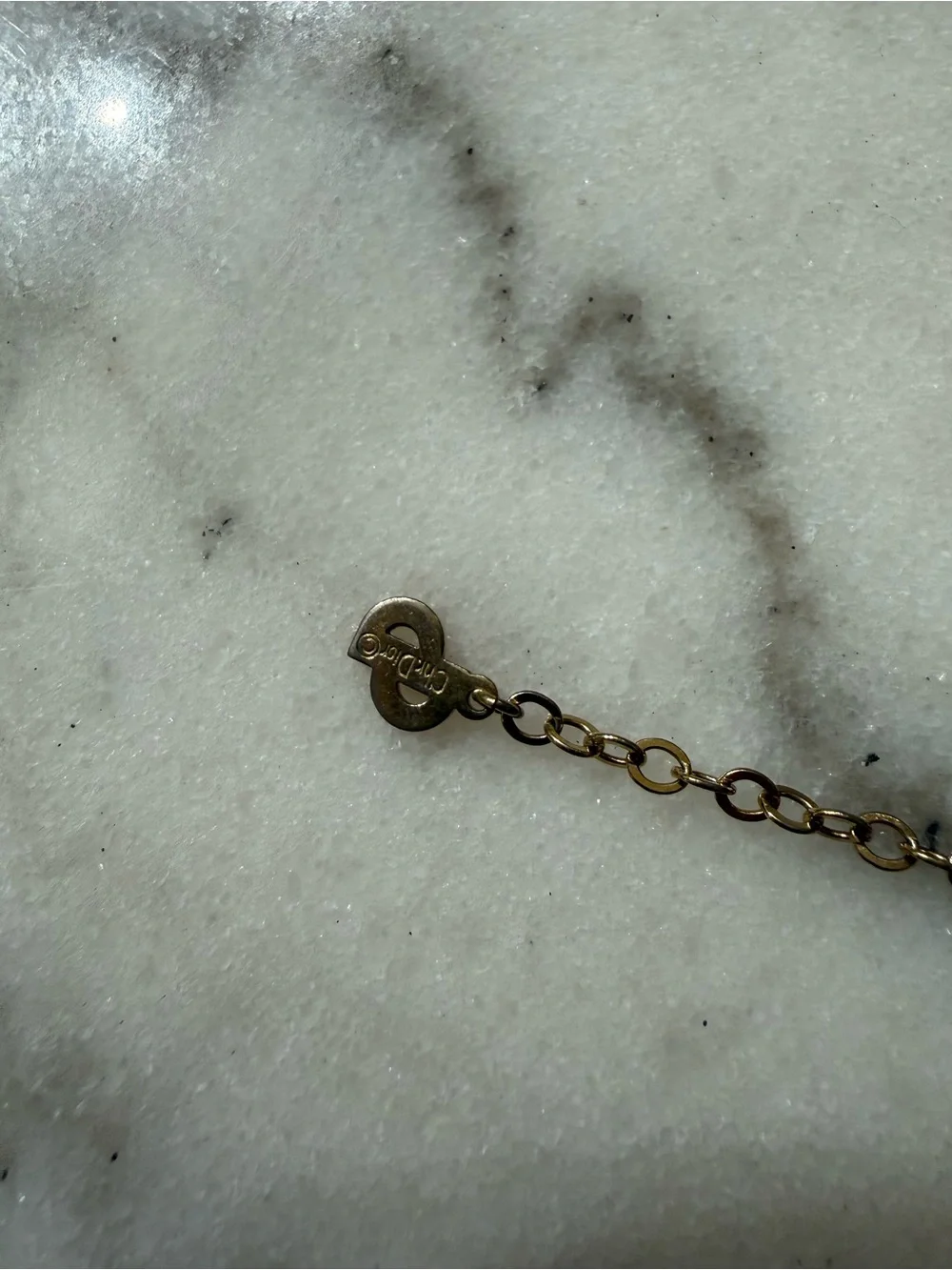 Dior Gold Tone Mesh Choker with CD Logo - Picture 9 of 11